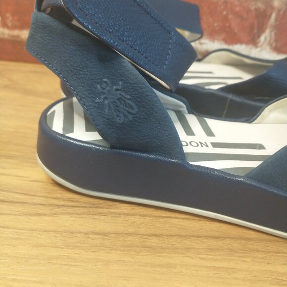 Fly London Sandal Womens Size 6.5 Blue Leather - Picture 3 of 9